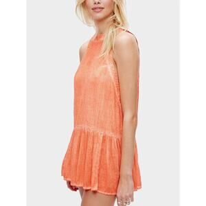 Free People - Breathless Moments High-Low Tunic Dress / S / Orange